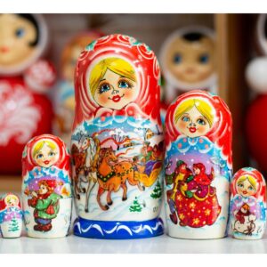BÚP BÊ NGA 5 LỚP 18CM LỄ HỘI