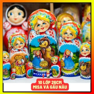 búp bê Nga 10 lớp 26cm gấu Misa