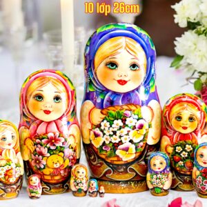 búp bê nga 10 lớp 26cm Misa ôm hoa