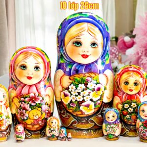 búp bê nga 10 lớp 26cm Misa ôm hoa