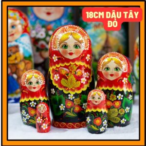 búp bê nga 5 lớp 18cm DÂU TÂY ĐỎ