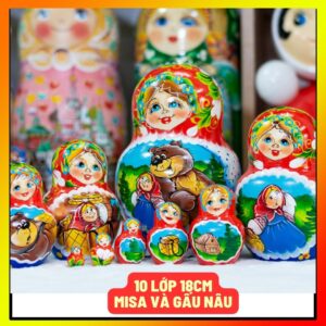 búp bê Nga 10 lớp gấu nâu