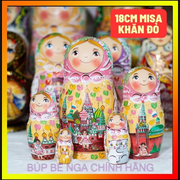 BÚP BÊ NGA CAO CẤP 18CM MISA KHĂN ĐỎ