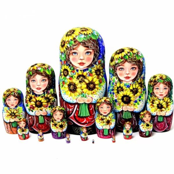 búp bê nga 15 lớp 36cm ôm hướng dương