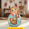 búp bê lật đật Nga bằng gỗ 15cm
