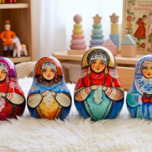 búp bê lật đật Nga cao cấp bằng gỗ