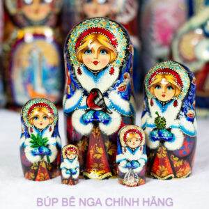 BÚP BÊ NGA 5 LỚP 15CM ÔM CHIM SẺ