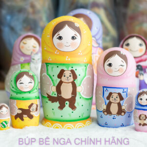 BÚP BÊ NGA 5 lớp 18cm ôm cún