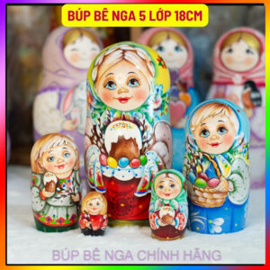 Búp bê Nga 5 lớp 18cm mời bánh