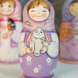 búp bê Nga 5 lớp 18cm ôm thỏ