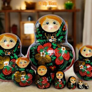 BÚP BÊ NGA 10 lớp 15cm dâu tây đen