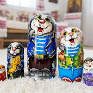 búp bê Nga 5 lớp 19cm Mèo Hải quân