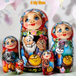 búp bê nga 5 lớp 19cm cổ tích kolobok