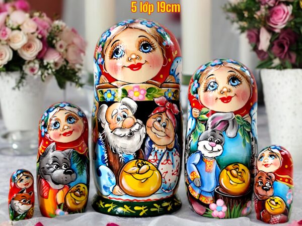 búp bê nga 5 lớp 19cm cổ tích kolobok