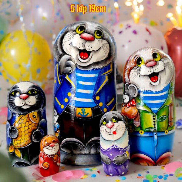 búp bê nga 5 lớp 19cm mèo thủy thủ