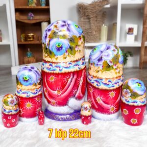 búp bê Nga 7 lớp 22cm mùa đông vàng