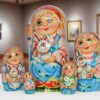búp bê Nga 5 lớp 18cm ôm thỏ