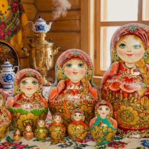 búp bê Nga cao cấp 10 lớp 26cm Khokhloma