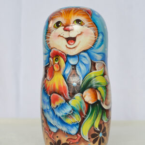 Búp bê Nga 5 lớp 18cm mèo ôm gà