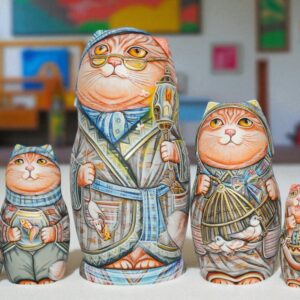 búp bê Nga 5 lớp 20cm Mèo và chuột