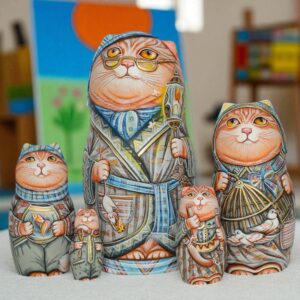 búp bê Nga 5 lớp 20cm Mèo và chuột