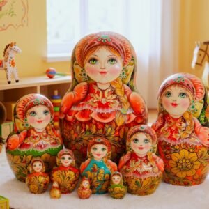 búp bê Nga cao cấp 10 lớp 26cm Khokhloma
