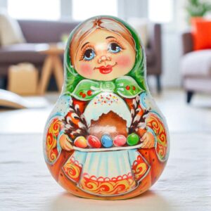 búp bê lật đật Nga 15cm ôm bánh mỳ