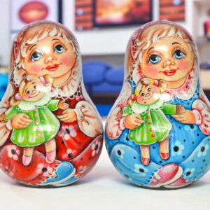 búp bê lật đật gỗ 15cm búp bê