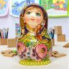 búp bê lật đật Nga 20cm vẽ hoa