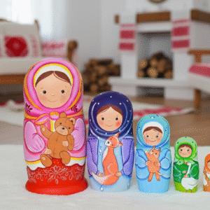 BÚP BÊ NGA 5 LỚP 15CM MISA ÔM GẤU