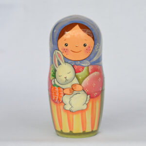 búp bê Nga cổ điển 5 lớp 15cm ôm mèo