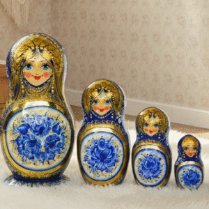 búp bê Nga 5 lớp 20cm Gốm Gzel xanh