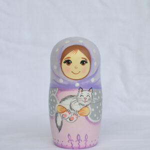 búp bê Nga 5 lớp 18cm ôm mèo