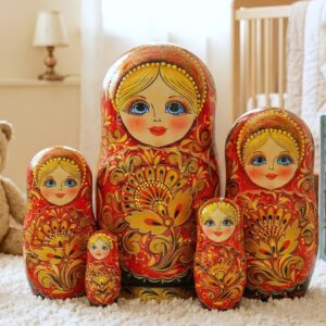 Búp bê Nga 5 lớp 18cm Khokhloma