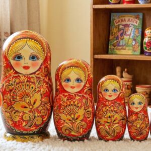 Búp bê Nga 5 lớp 18cm Khokhloma