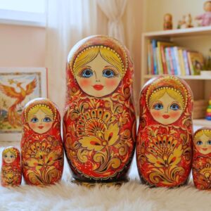 Búp bê Nga 5 lớp 18cm Khokhloma