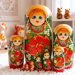 búp bê Nga 10 lớp 26cm dâu tây