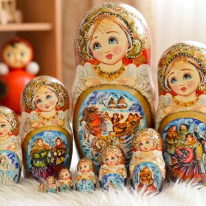 búp bê Nga 10 lớp 27cm lễ hội mùa đông
