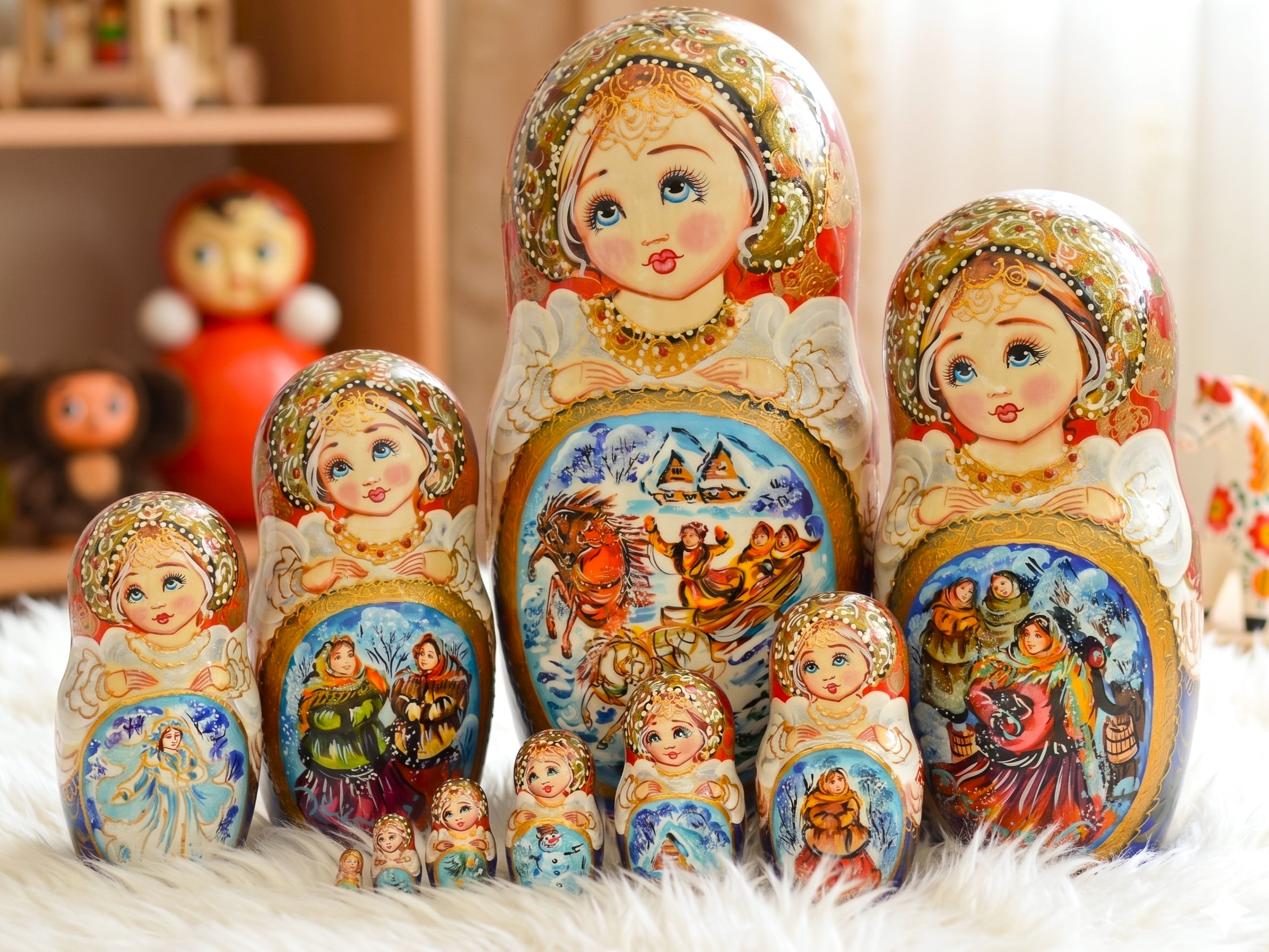 búp bê Nga 10 lớp 27cm lễ hội mùa đông búp bê Nga 10 lớp 27cm lễ hội mùa đông
