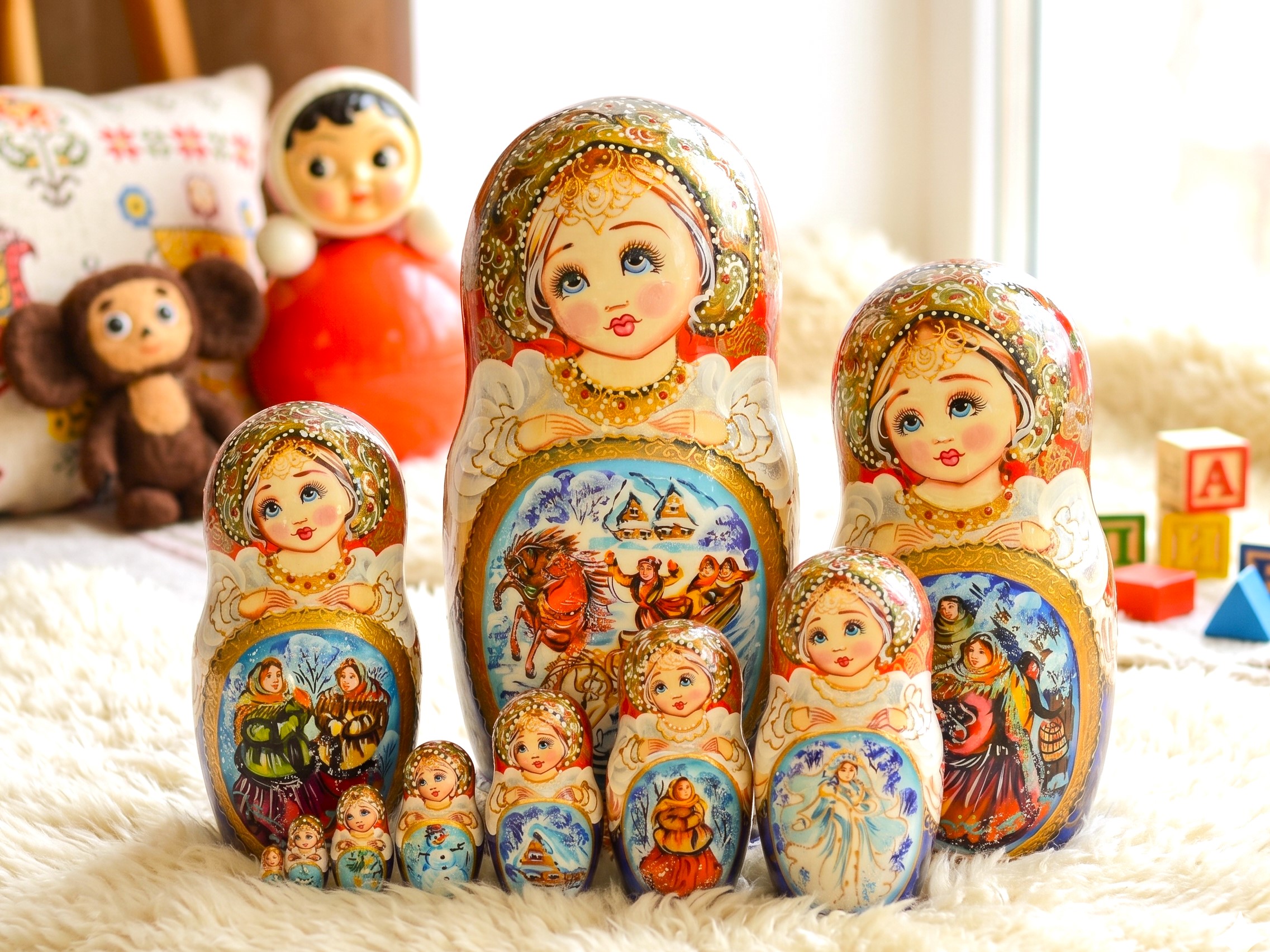 búp bê Nga 10 lớp 27cm lễ hội mùa đông búp bê Nga 10 lớp 27cm lễ hội mùa đông