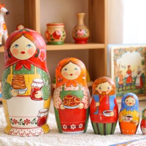 Búp bê Nga 5 lớp 18cm mật ong