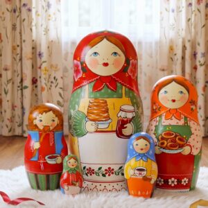 Búp bê Nga 5 lớp 18cm mật ong