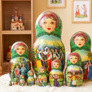 Búp bê Nga 10 lớp 34cm thôn quê Slavo
