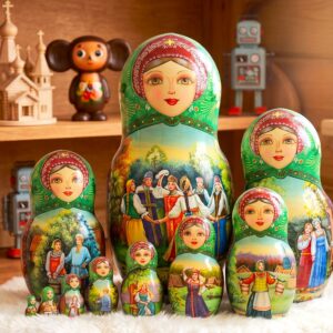 Búp bê Nga 10 lớp 34cm thôn quê Slavo