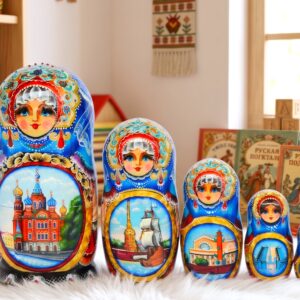búp bê Nga cao cấp 5 lớp 18cm phong cảnh