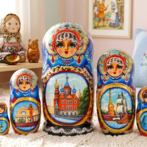 búp bê Nga cao cấp 5 lớp 18cm phong cảnh