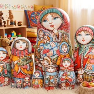 Búp bê Nga 10 lớp 30cm cao cấp Mùa đông