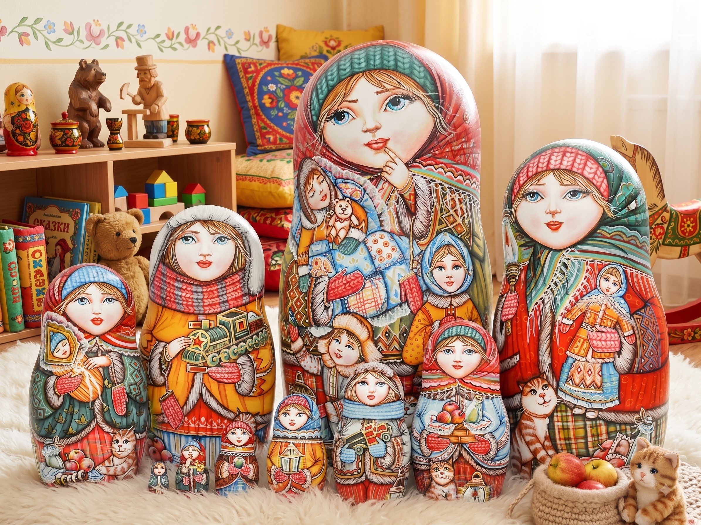 Búp bê Nga 10 lớp 30cm cao cấp Mùa đông Búp bê Nga 10 lớp 30cm cao cấp Mùa đông