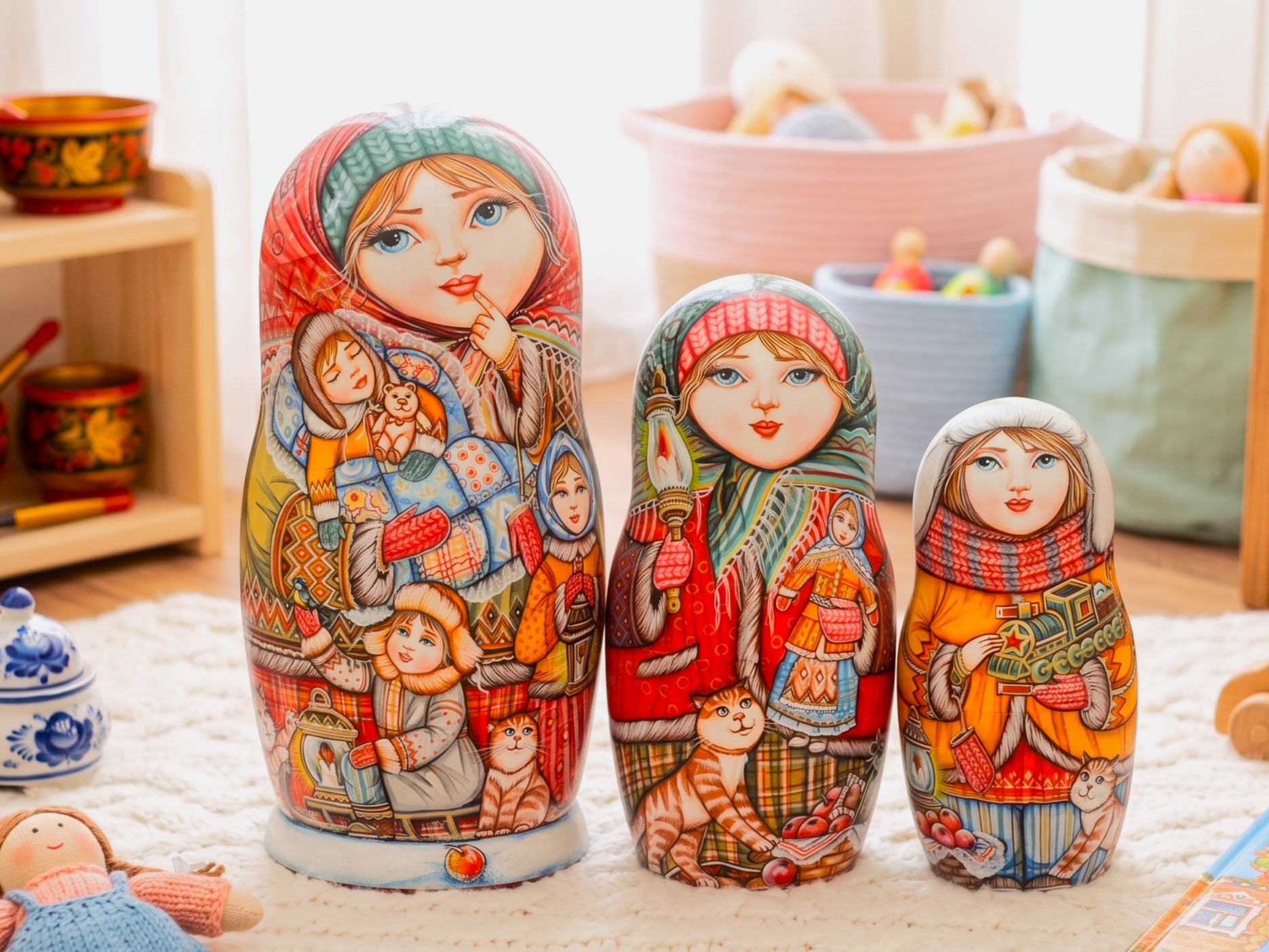 Búp bê Nga 10 lớp 30cm cao cấp Mùa đông Búp bê Nga 10 lớp 30cm cao cấp Mùa đông