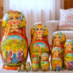 búp bê Nga 10 lớp 26cm thôn quê Slavo